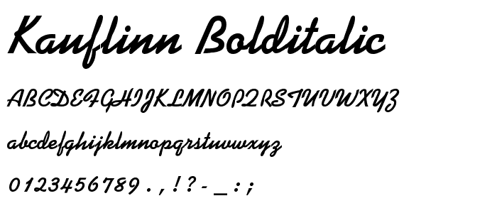 Kauflinn BOLDITALIC font
